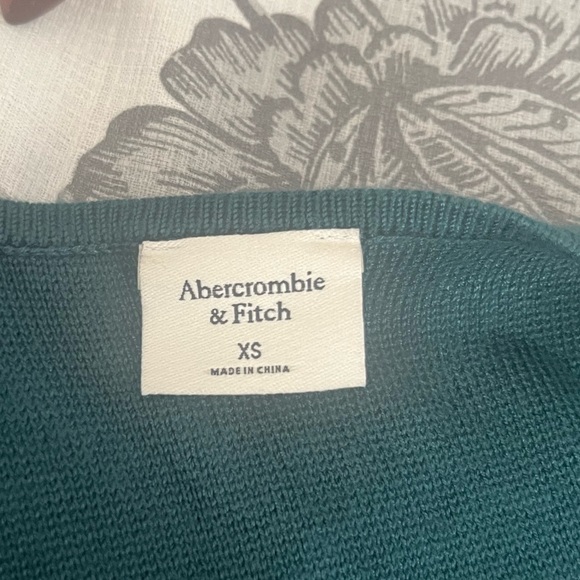 BLUE GREEN Abercrombie Zip-Up Notch-Neck Sweater - Picture 3 of 6